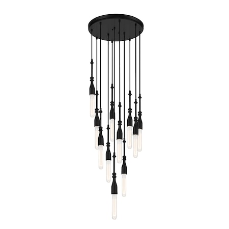 Designers Fountain Louise 11 Light Contemporary Matte Black Chandelier For Dining Rooms D231M-11CH-MB